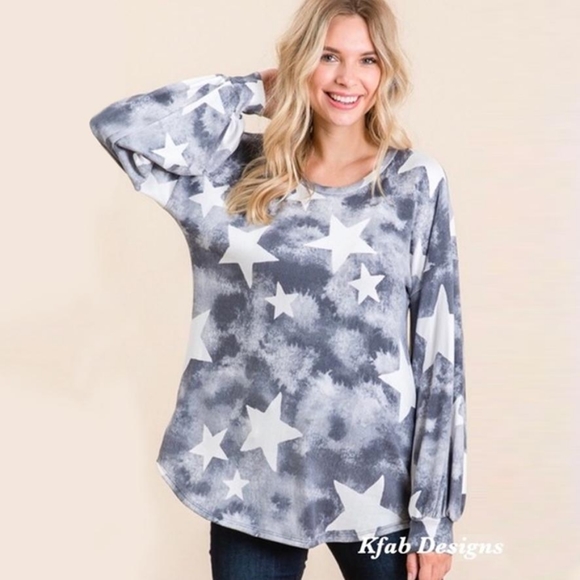 Tie Dye Knit Longsleeve Top with Stars 🎉HOST PICK🎉 - Picture 3 of 7